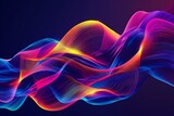 Fototapeta  - : A vibrant fvectors logo composed of flowing, interconnected lines, glowing with neon colors.