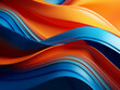 Dive into a 3D-rendered abstract backdrop, featuring mesmerizing waves of orange and blue.