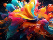 Engage with the vivid spectacle of oil paint splashes in this 3D-rendered abstract backdrop.