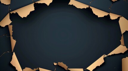 Aufkleber - Craft modern paper hole with space for text, ripped edges, dark copyspace. Scrapbooking paper template. Commercial flyer template.