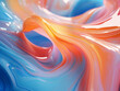 Intriguing orange and blue wave patterns in AI-generated art