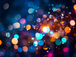 Abstract bokeh background adorned with defocused colorful lights