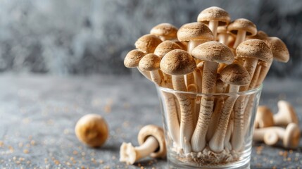 Poster - Mushrooms in a glass of wild shimeji