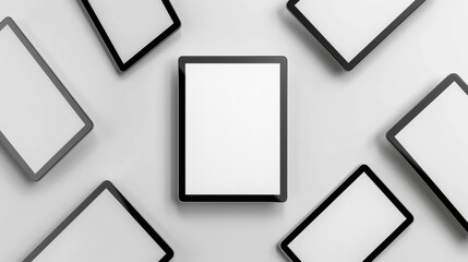 Poster - This is a realistic 3D mockup frame with a blank screen of a tablet PC.