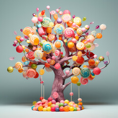 Sticker - A tree that grows different types of candy instead of leaves