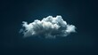 Black background and texture with a white cloud isolated on it. Brush cloud black background. Dark clouds isolated on the black background.