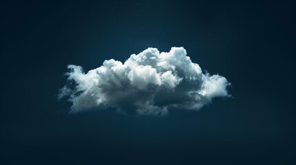 Aufkleber - Black background and texture with a white cloud isolated on it. Brush cloud black background. Dark clouds isolated on the black background.