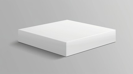 Poster - Isolated white blank cardboard box in front view. For software, electronic devices, and other products. Modern illustration.