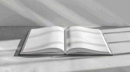 Aufkleber - Blank book cover with realistic shadow on white background. Front view of elegant notebook with binding for catalogs.