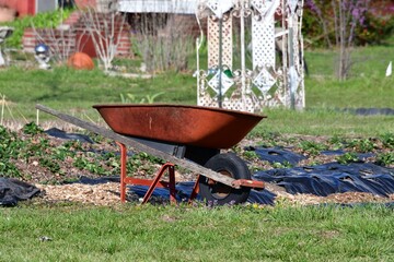 Sticker - Wheelbarrow in a Garden