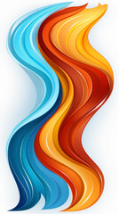 Wall Mural - Abstract Wavy Design in Blue and Orange


