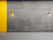 Discover an abstract wall in ultimate gray and illuminating yellow.