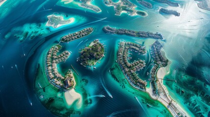 The Palm Islands Dubai Top View Aerial