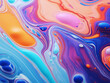 Acrylic painting features vibrant fluid pouring with intricate details.