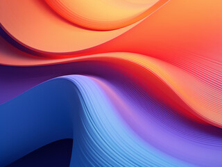 Wall Mural - Abstract waves blend gradient layers in orange, blue, and purple.