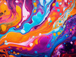 Colorful abstract backdrop exhibits marbling art patterns as texture.