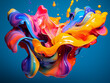 Concept art illustrates vibrant, multicolor fluid paint.