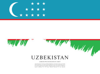 Wall Mural - Flag of Uzbekistan, vector illustration 