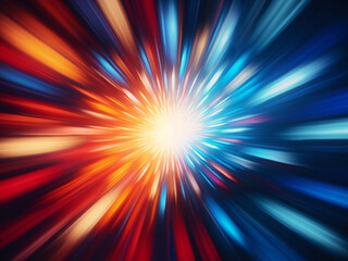 Poster - Abstract motion: Radial blur swirls create dynamic colors for background design.