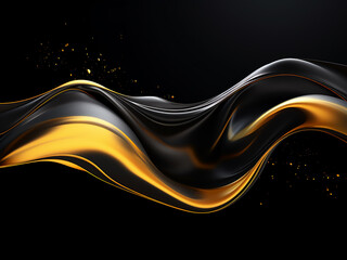 Poster - Fluid color waves depicted with smooth silk lines.