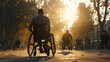 Documentary picture of people with disabilities who do sport