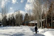 Cabins in the winter; Grand Teton NP; Wyoming