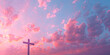© Muhammad - Christian easter conceptual religious symbol on a colorful sky at sunset