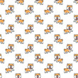 Cute shiba inu dog jumping cartoon seamless pattern, vector illustration