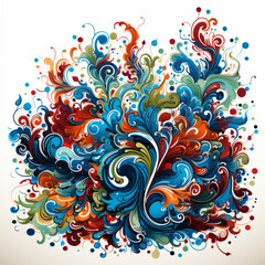 Wall Mural - Abstract Colorful Swirl Illustration

