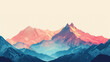 mountain vector background,  landscape, generative ai