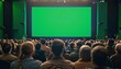 Engrossed Audience Experiencing Variety of Entertainment, Blockbuster Film, Gaming Tournament, Concert, Product Trailer on Green Screen