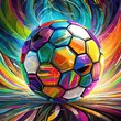 Colorful abstract soccer ball