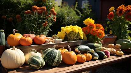 Canvas Print - pumpkins and gourds  high definition(hd) photographic creative image
