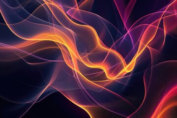 Aufkleber - Dynamic lines and curves in a smokie abstract background, Abstract background featuring dynamic lines, curves, and a smokie effect.