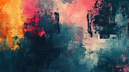 Leinwandbilder - Abstract digital painting with a mix of colors and textures, Digital artwork featuring a blend of colors and textures in abstract painting style.