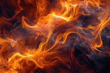 Aufkleber - Abstract fire background with swirling flames and mesmerizing burning color, A captivating abstract background featuring swirling flames and mesmerizing fiery colors.