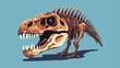 Skull and bones of Tyrannosaurus Rex. Ancient remai