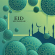 Eid mubarak greeting card vector for element design.