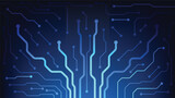 Fototapeta Do przedpokoju - blue circuit board background. futuristic digital technology design decoration