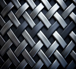 Poster - A close up of a metal weave pattern on the wall. Generative AI.