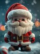 See a charming Chibistyle Santa in a lifelike D full body shot, Generated by AI