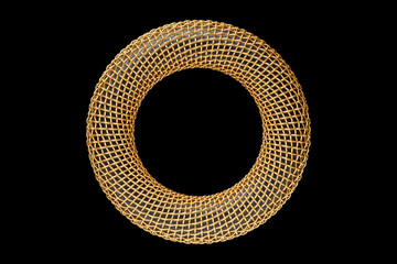 Poster -  3D rendering,  torus geometry shape on  black  background