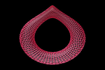 Poster -  3D rendering,  red geometry shape on  black  background