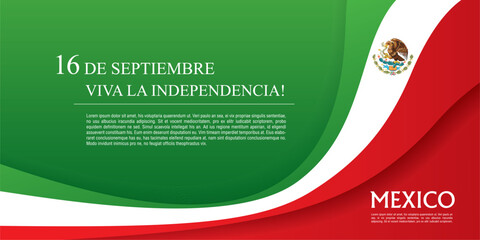 Wall Mural - Mexican translation of the inscription: 16 th of September. Happy Independence day! Viva Mexico!