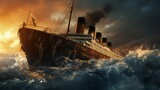 Titanic hit an iceberg in the ocean