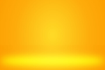 Wall Mural - empty 3d studio room background in yellow gradient color,smooth blur background like in a room with 