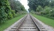 Railway tracks in a rural scene