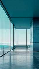 Poster - empty room with windows for wallpaper background