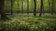 The sweet scent of blooming wildflowers mingling with the earthy aroma of the damp forest floor in early spring  Generative AI