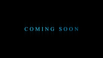 Coming Soon animation Text on black background. Serif style words. for Opening videos.